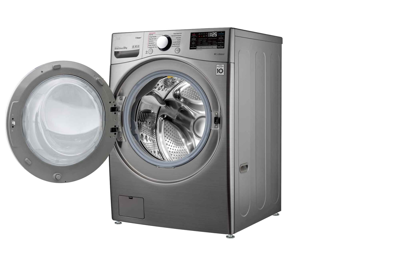 LG Lavadora Carga Frontal 6 Motion DD con Motor Inverter Direct Drive 22kg Color Acero, WM22VV2S6B