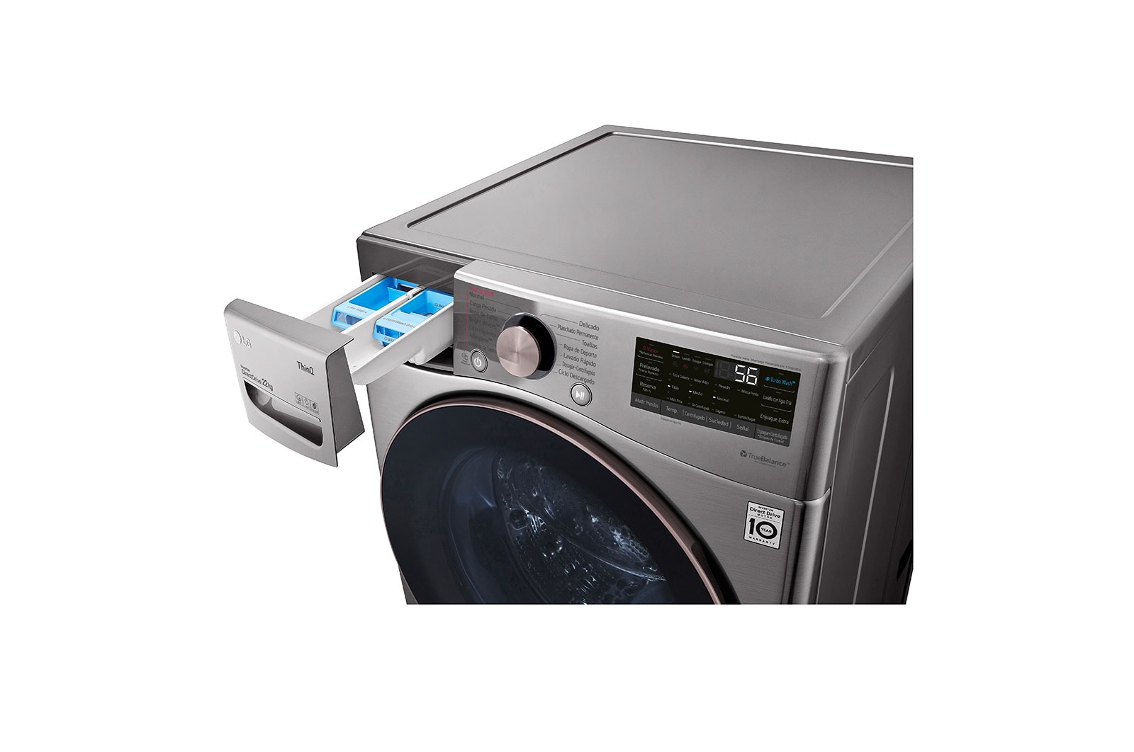 LG Lavadora LG Carga Frontal AI DD™ 22kg, WM22VV2S6GR