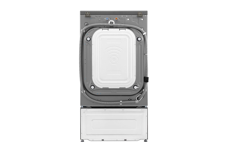 LG Lavadora LG Carga Frontal Inteligente con Pedestal, con AI DD™ (Inteligencia Artificial) con TurboWash  y conectividad ThinQ, capacidad 22 Kg– Color Plata, WM22VV2S6GR.WDP4V