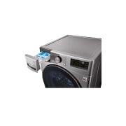LG Lavadora LG Carga Frontal Inteligente con Pedestal, con AI DD™ (Inteligencia Artificial) con TurboWash  y conectividad ThinQ, capacidad 22 Kg– Color Plata, WM22VV2S6GR.WDP4V