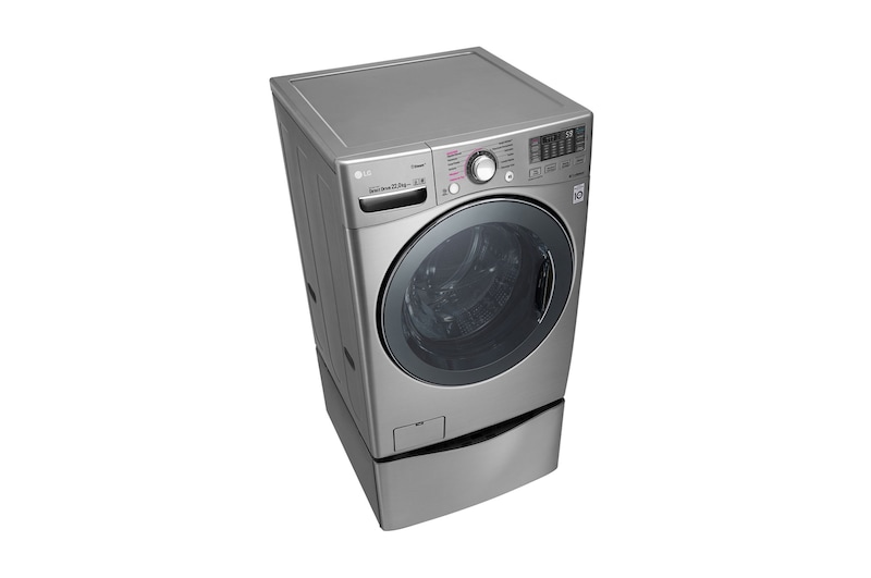 LG Lavadora Carga Frontal 6 Motion DD con Motor Inverter Direct Drive, Smart Diagnosis™ 22 Kg color Deluxe steel Compatible con LG TWINWash™ Mini, WM22VVS6