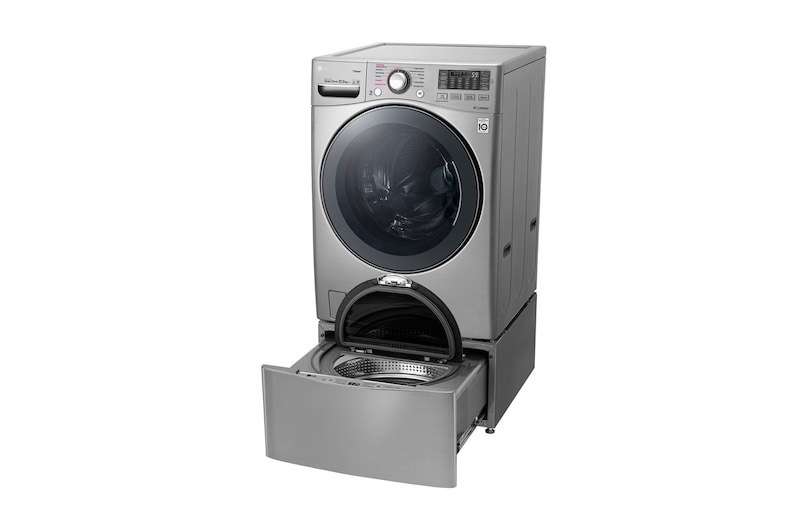 LG Lavadora Carga Frontal 6 Motion DD con Motor Inverter Direct Drive, Smart Diagnosis™ 22 Kg color Deluxe steel Compatible con LG TWINWash™ Mini, WM22VVS6