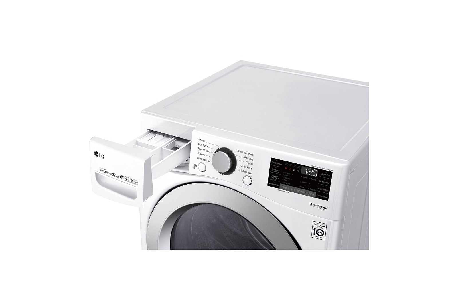 LG Lavadora Smart Carga Frontal 6 Motion DD con Motor Inverter Direct Drive, con SmartThinQ™ 22 Kg color Blanca Compatible con LG TWINWash™ Mini, WM22WV26