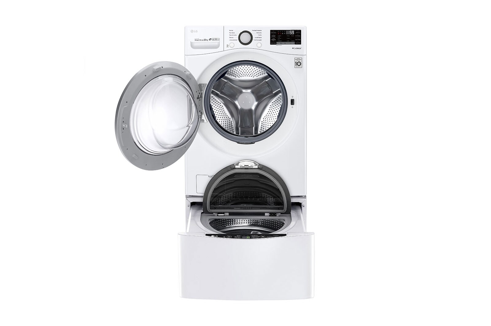 LG Lavadora Smart Carga Frontal 6 Motion DD con Motor Inverter Direct Drive, con SmartThinQ™ 22 Kg color Blanca Compatible con LG TWINWash™ Mini, WM22WV26