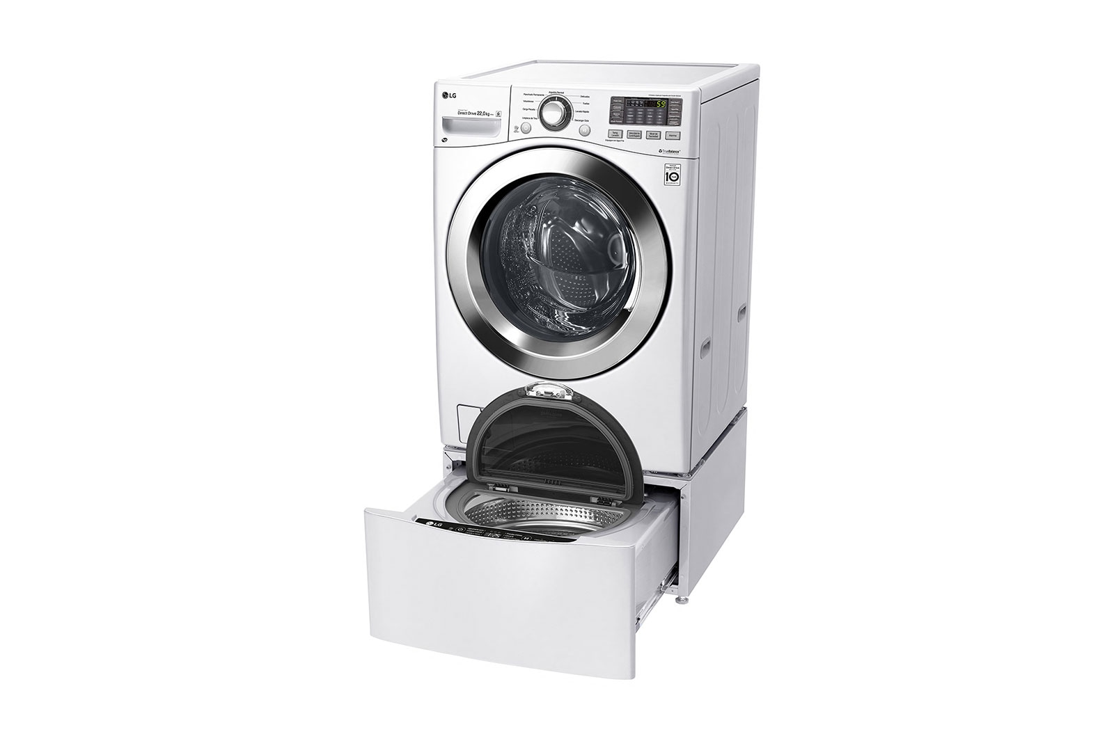 LG Lavadora Carga Frontal 6 Motion DD con Motor Inverter Direct Drive, Smart Diagnosis™ 22 Kg color Blanca Compatible con LG TWINWash™ Mini, WM22WV6