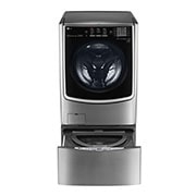 Vista frontal de Lavadora Smart TWINWash™ Carga Frontal 6 Motion DD con Motor Inverter Direct Drive con SmartThinQ™ 25.5 Kg (22 kg &#43; 3.5 kg) color Deluxe steel WM5000HVA