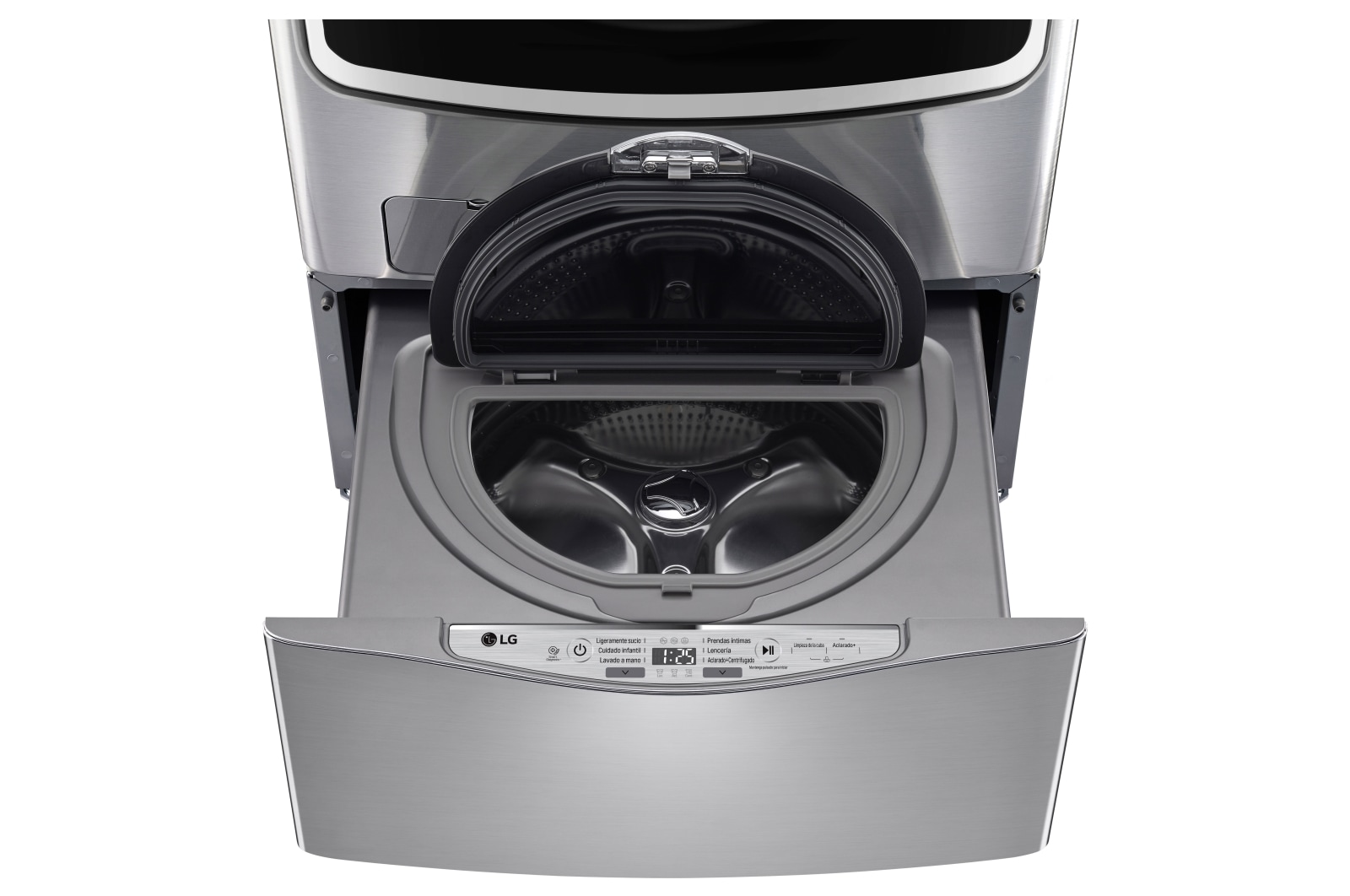 LG Lavadora Smart TWINWash™ Carga Frontal 6 Motion DD con Motor Inverter Direct Drive con SmartThinQ™ 25.5 Kg (22 kg + 3.5 kg) color Deluxe steel, WM5000HVA