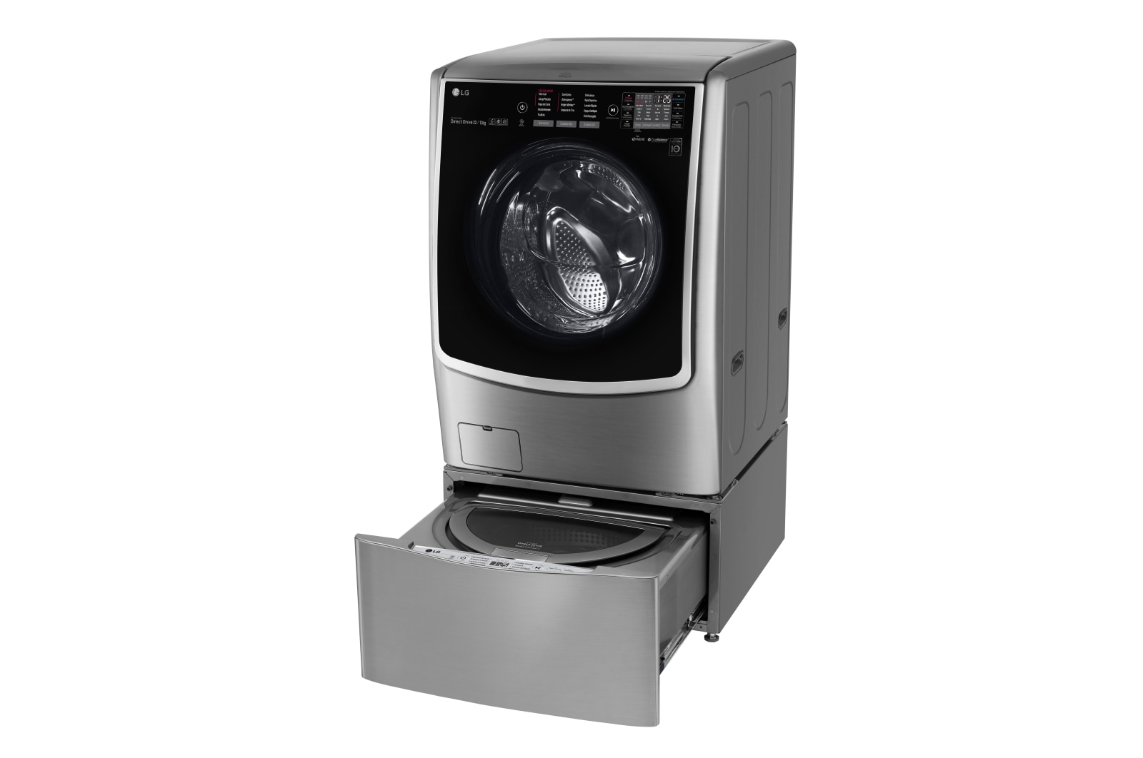 LG Lavadora Smart TWINWash™ Carga Frontal 6 Motion DD con Motor Inverter Direct Drive con SmartThinQ™ 25.5 Kg (22 kg + 3.5 kg) color Deluxe steel, WM5000HVA