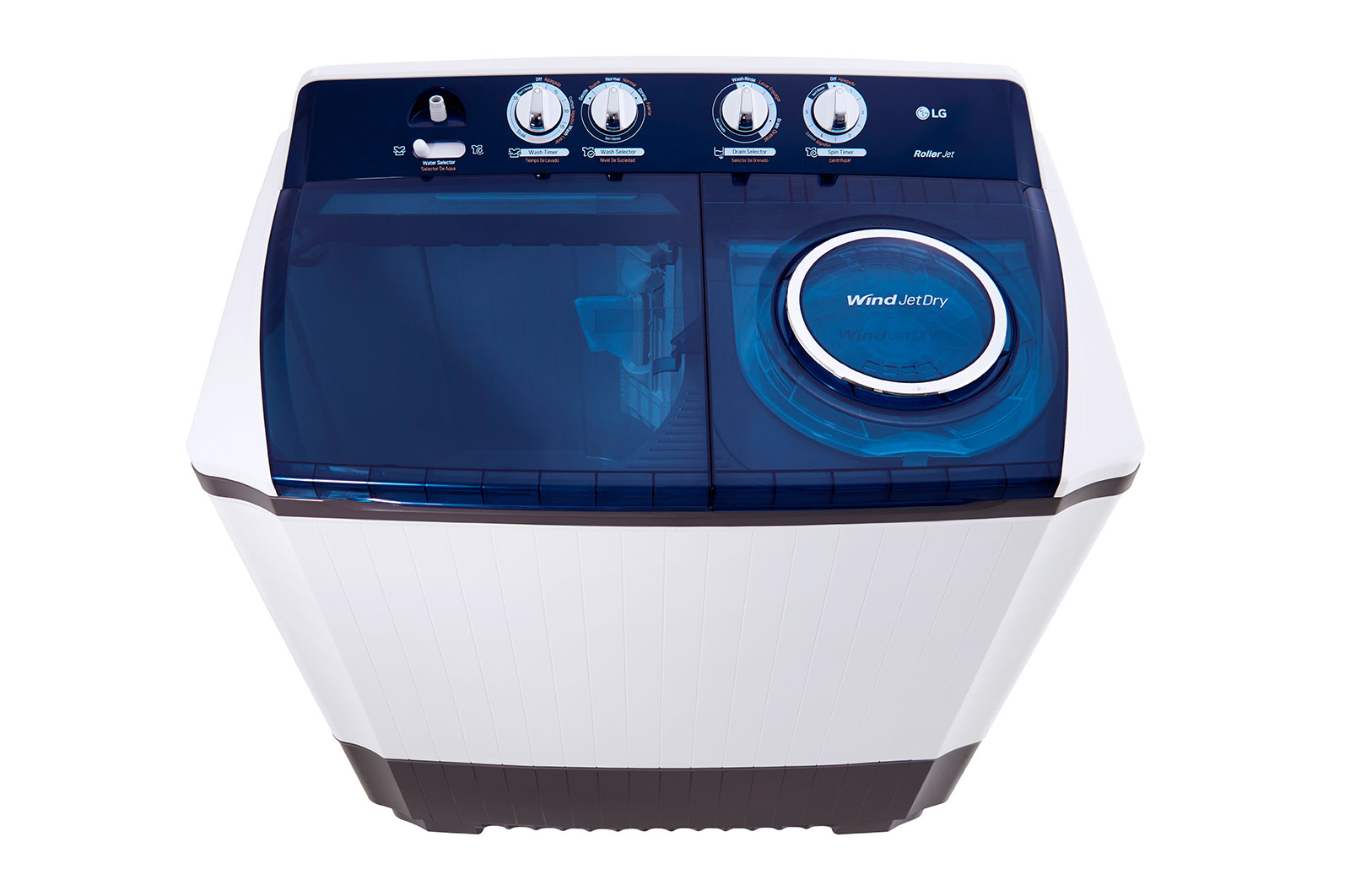 LG Lavadora LG Carga Superior Doble tina  con Sistema sin aspas Roller- Jet 14 Kg - Blanca - WP14WAR, WP14WAR