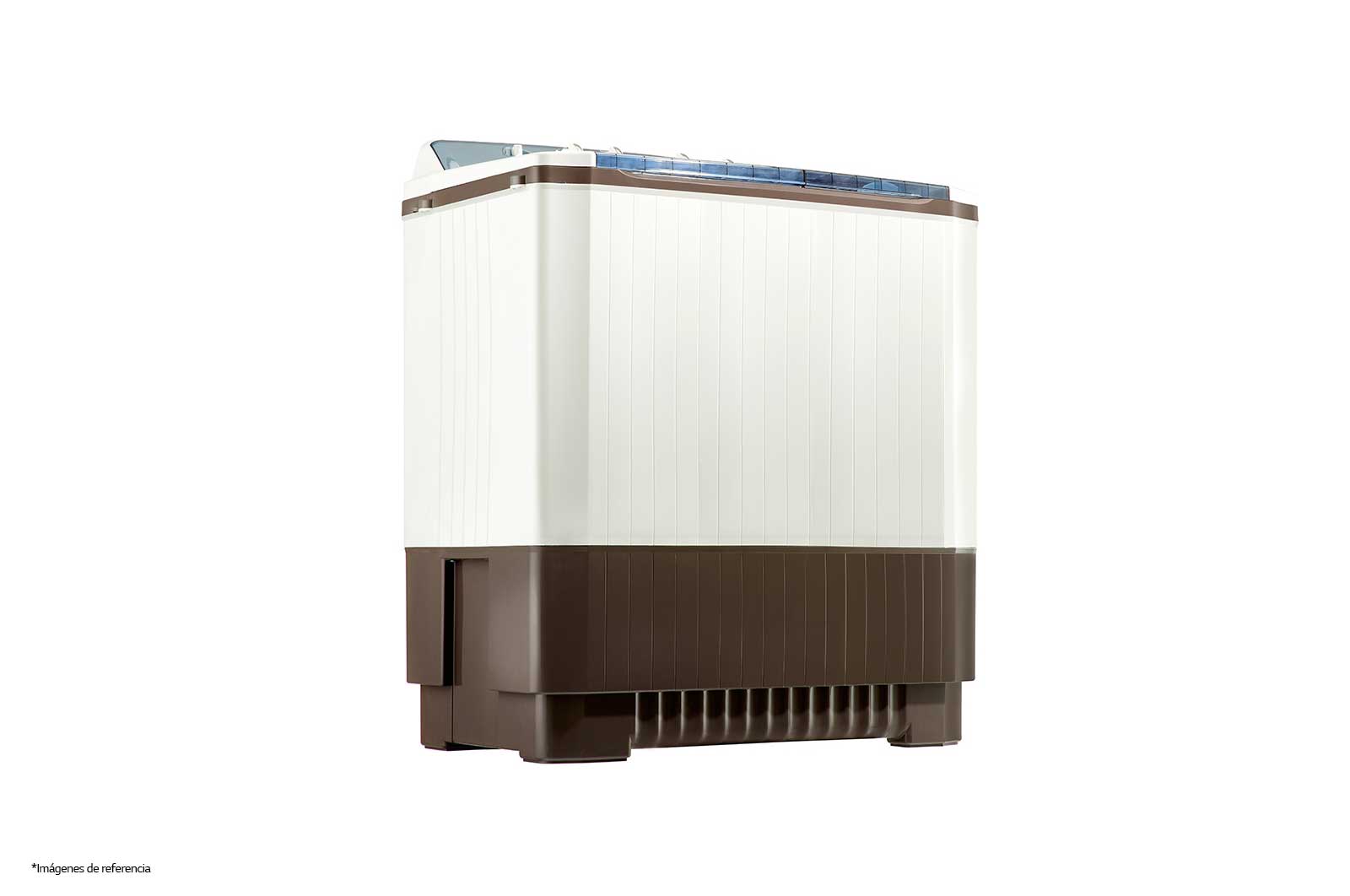 LG Lavadora Carga Superior Doble Tina con Sistema sin aspas Roller- Jet 17Kg color Blanca con café, WP17WA