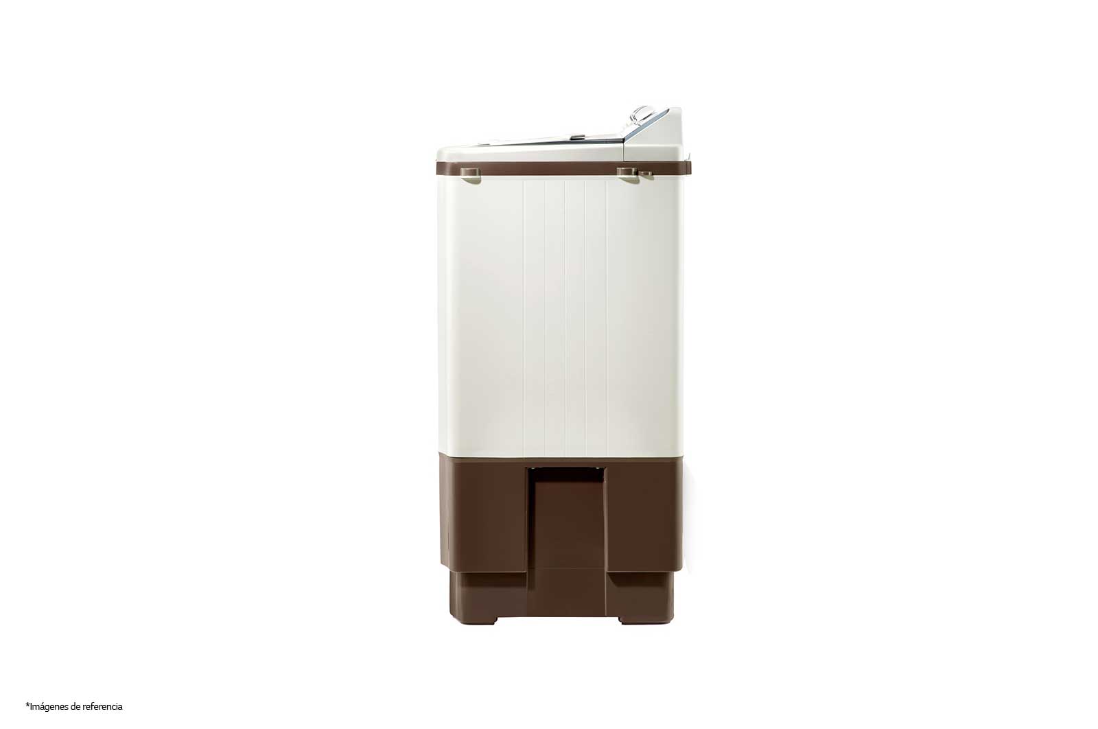 LG Lavadora Carga Superior Doble Tina con Sistema sin aspas Roller- Jet 17Kg color Blanca con café, WP17WA