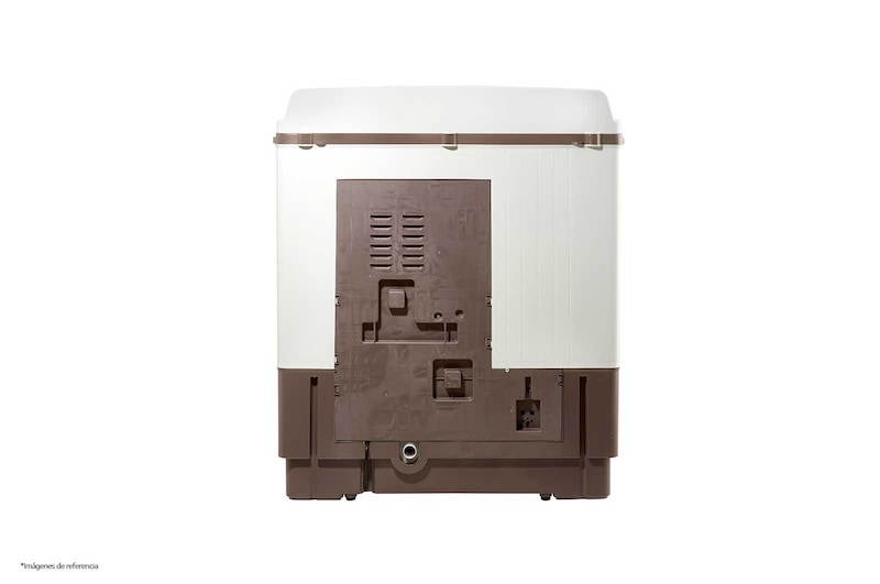 LG Lavadora Carga Superior Doble Tina con Sistema sin aspas Roller- Jet 17Kg color Blanca con café, WP17WA