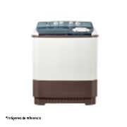 Vista frontal de Lavadora Carga Superior Doble Tina con Sistema sin aspas Roller- Jet 17Kg color Blanca con café WP17WA