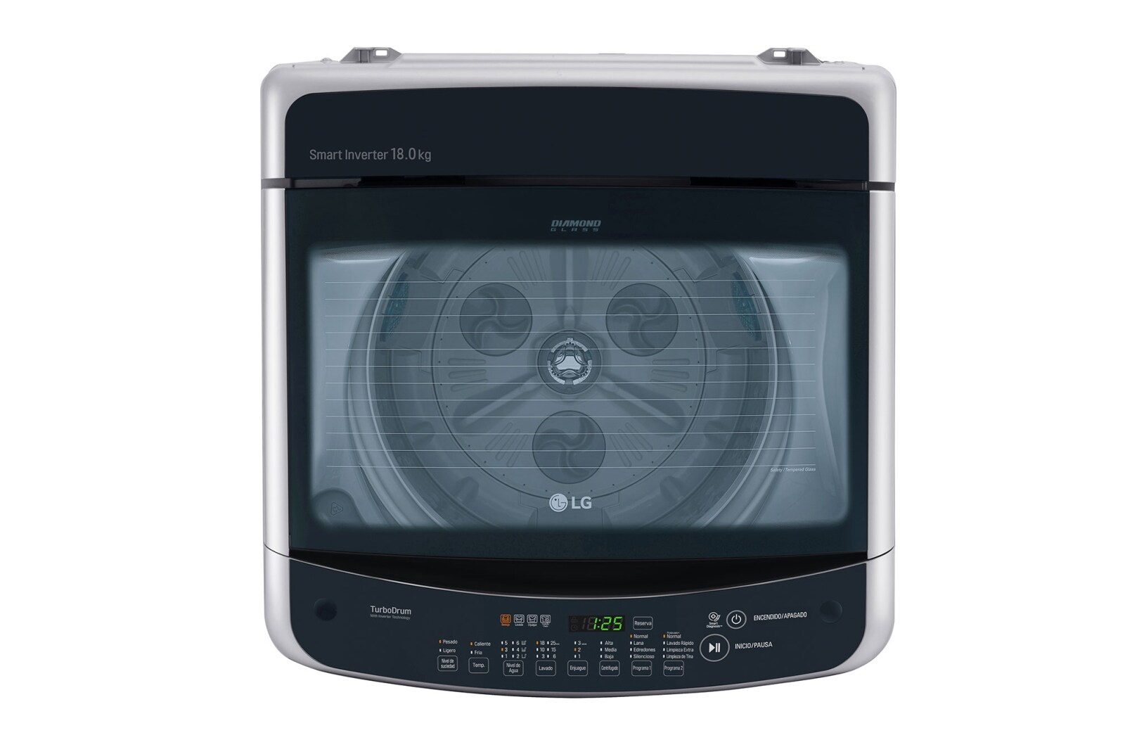 LG Lavadora LG Carga Superior  Smart Inverter con 3 Smart Motion 18 Kg - Plata , WT18DSBP