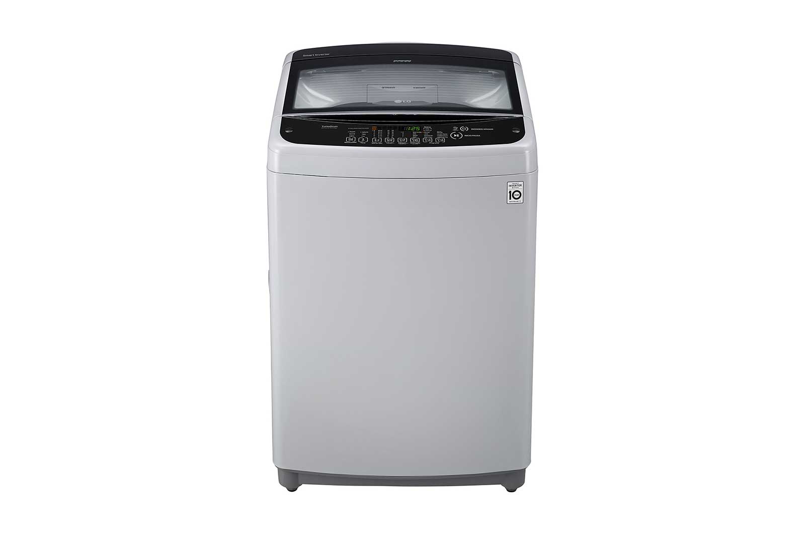 Vista frontal de Lavadora Carga Superior 3 Smart Motion con Motor Smart Inverter 18 Kg color Gris plata WT18SSB