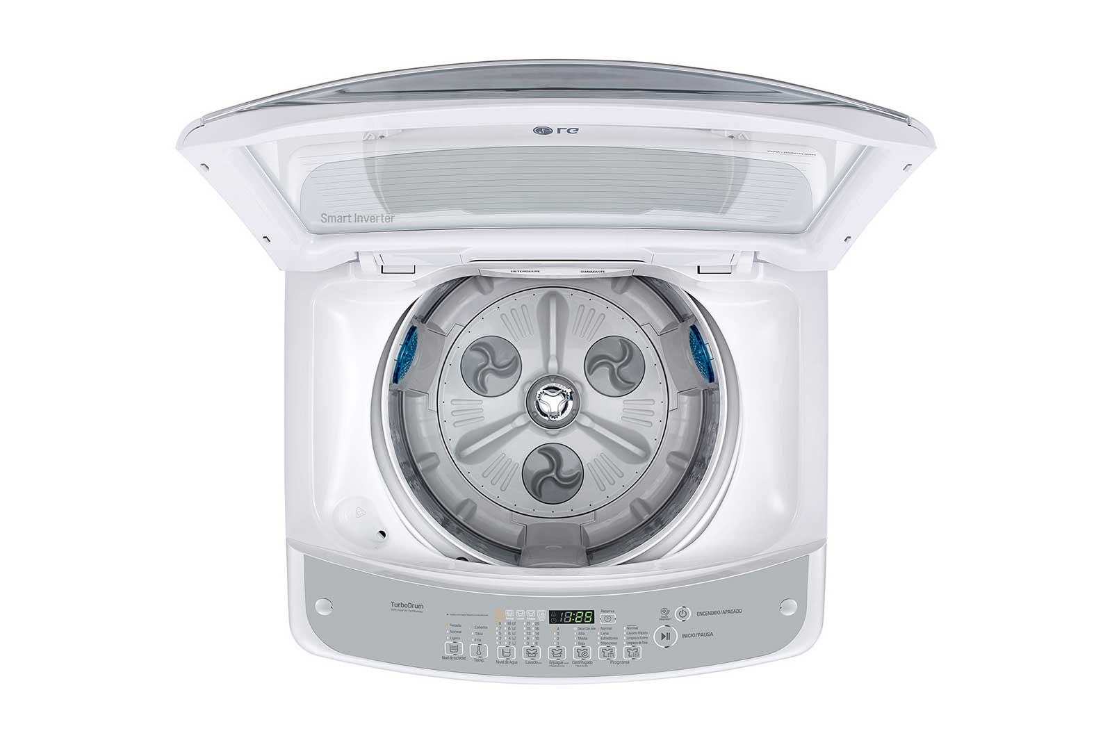 LG Lavadora Carga Superior 3 Smart Motion con Motor Smart Inverter 18 Kg color Blanca, WT18WSB