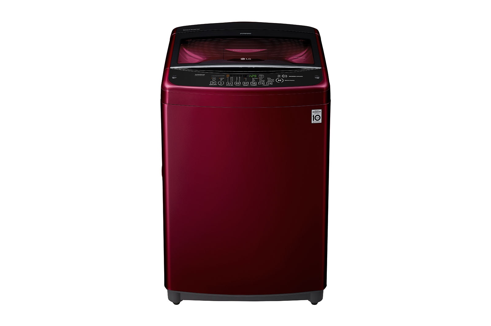 Vista frontal de Lavadora Carga Superior 3 Smart Motion con Motor Smart Inverter 19 Kg color Rojo WT19RSB