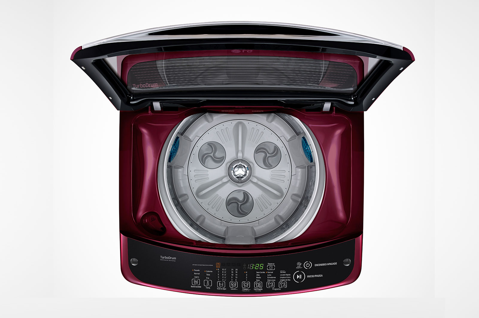 LG Lavadora Carga Superior 3 Smart Motion con Motor Smart Inverter 19 Kg color Rojo, WT19RSB