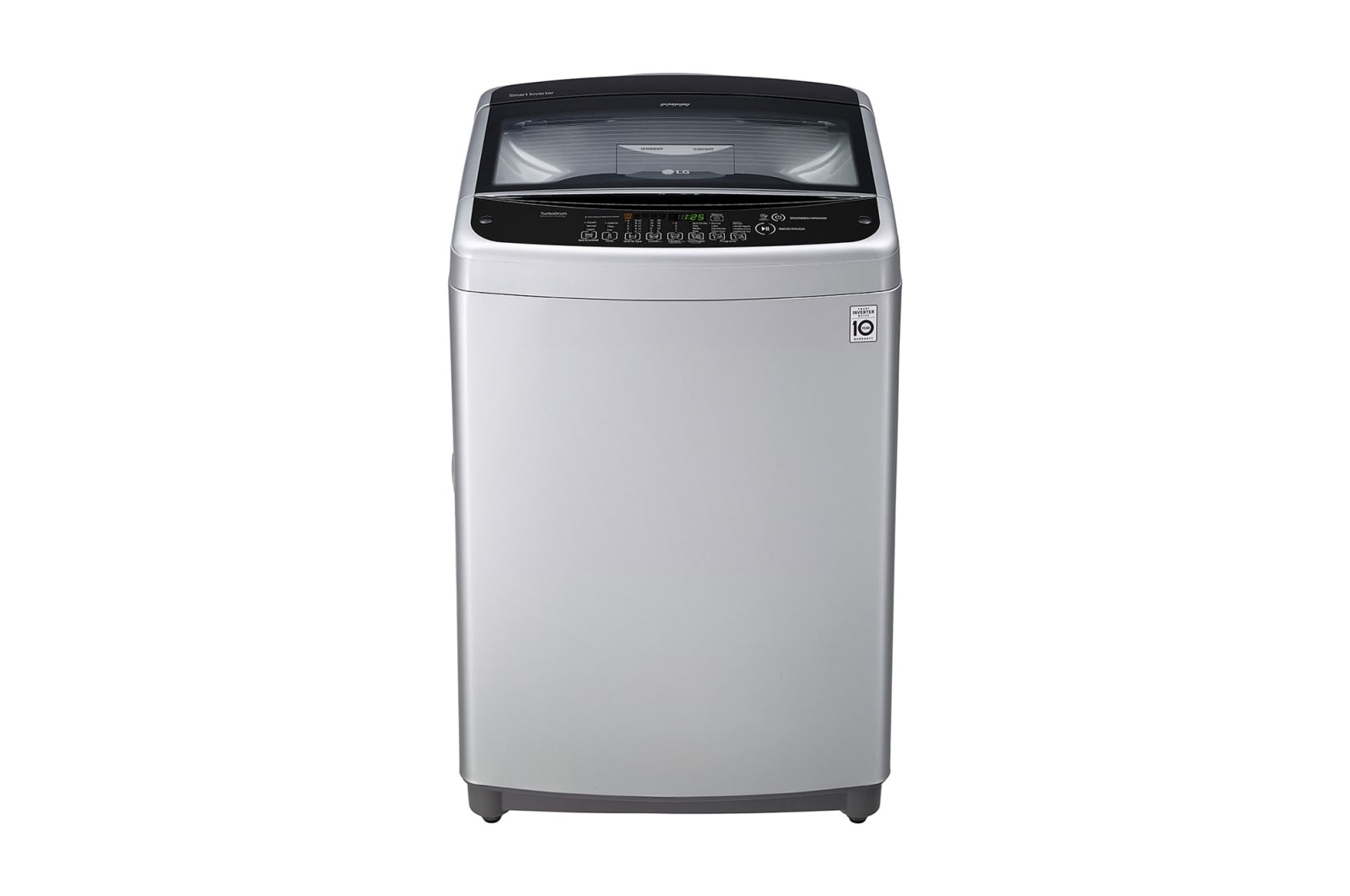 Vista frontal de Lavadora Carga Superior 3 Smart Motion con Motor Smart Inverter 19 Kg color Plata WT19SSB