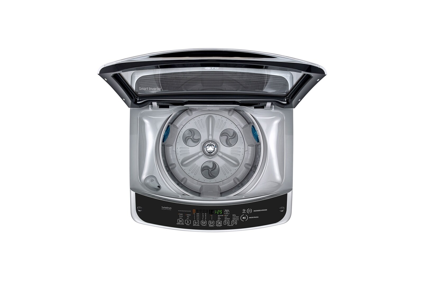 LG Lavadora Carga Superior 3 Smart Motion con Motor Smart Inverter 19 Kg color Plata, WT19SSB