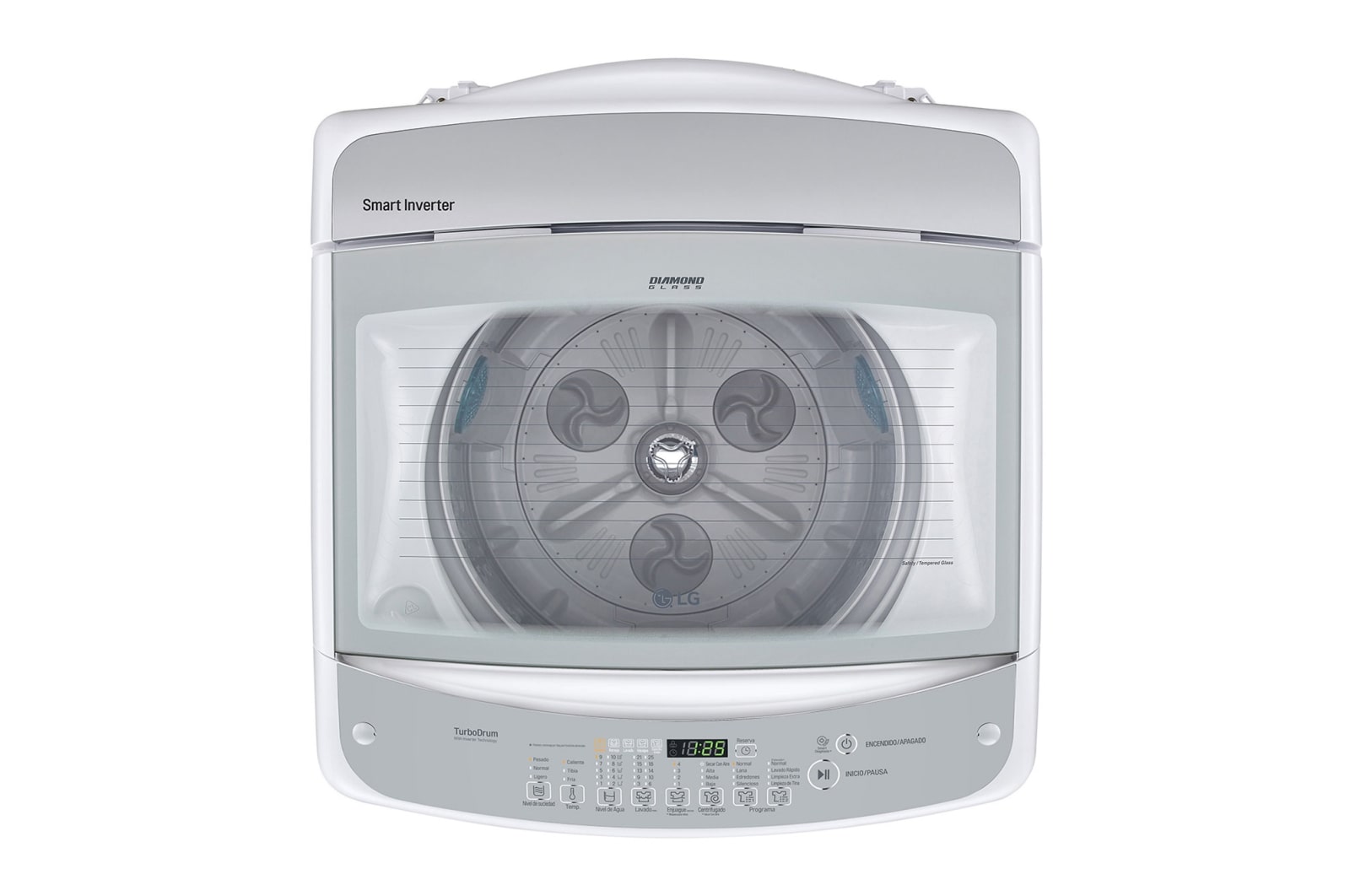 LG Lavadora Carga Superior 3 Smart Motion con Motor Smart Inverter 19 Kg color Blanca, WT19WSB