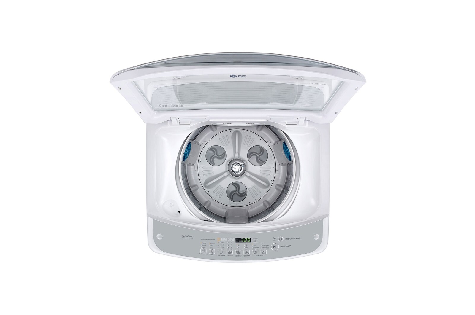 LG Lavadora Carga Superior 3 Smart Motion con Motor Smart Inverter 19 Kg color Blanca, WT19WSB