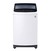 Vista frontal de Lavadora Carga Superior 3 Smart Motion &#43; TurboDrum™ con Motor Smart Inverter 19 Kg color Blanca con panel negro WT19WSBP
