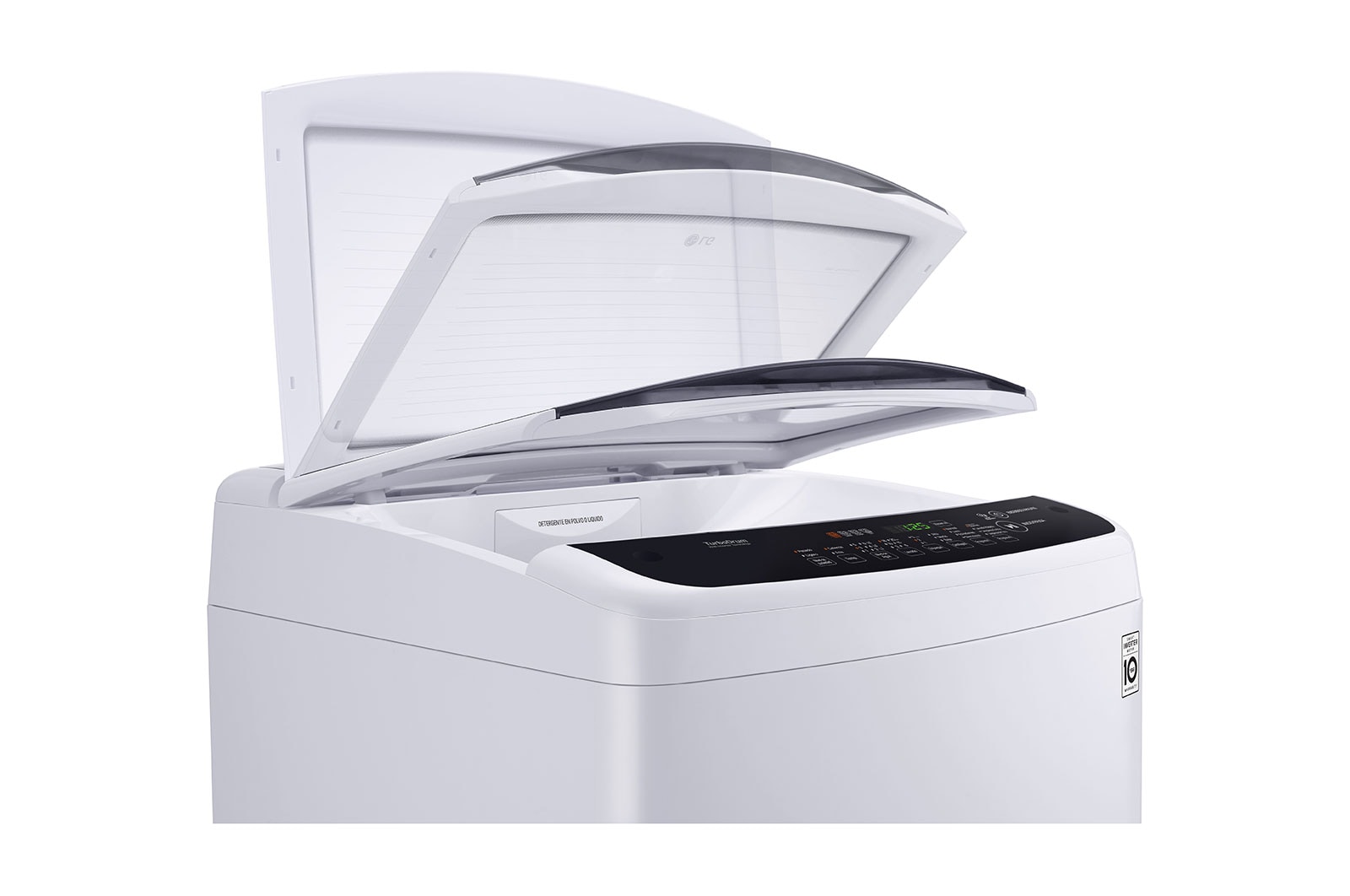 LG Lavadora Carga Superior 3 Smart Motion + TurboDrum™ con Motor Smart Inverter 19 Kg color Blanca con panel negro, WT19WSBP