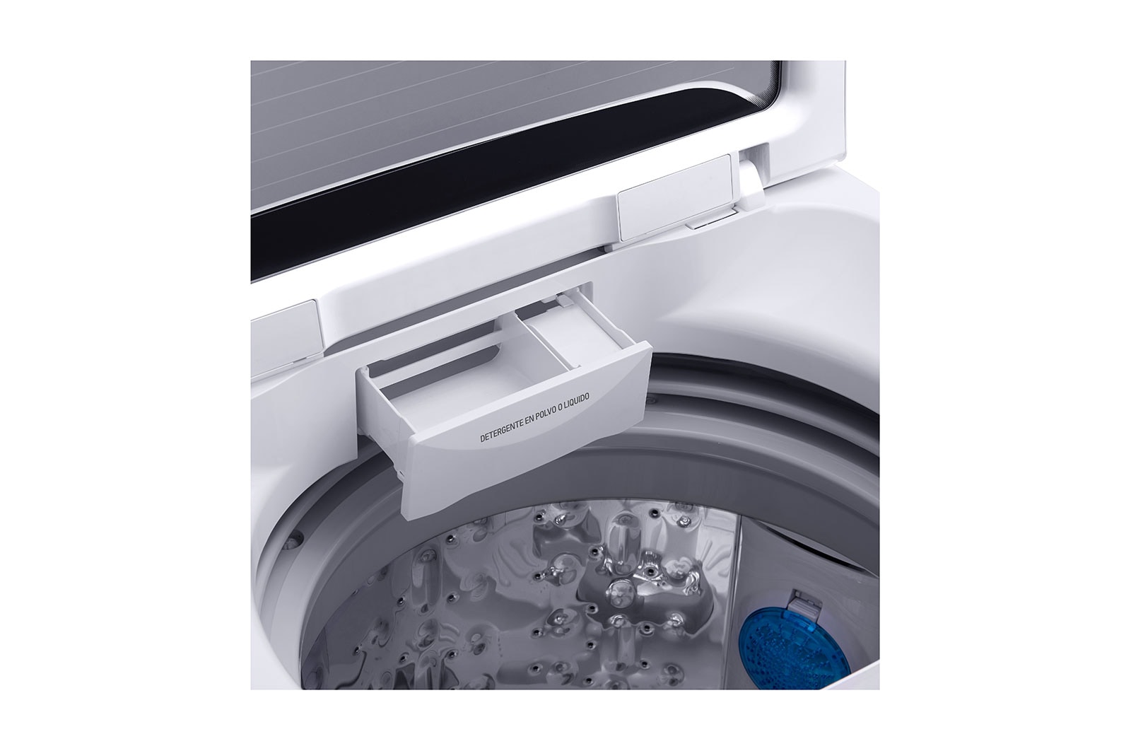 LG Lavadora Carga Superior 3 Smart Motion + TurboDrum™ con Motor Smart Inverter 19 Kg color Blanca con panel negro, WT19WSBP
