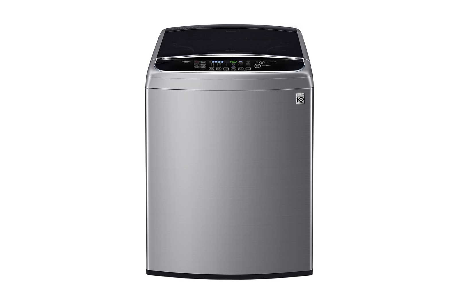 Vista frontal de Lavadora Carga Superior 6 Motion DD con Motor Inverter Direct Drive 21 Kg color Platinum Silver WT21VSS6