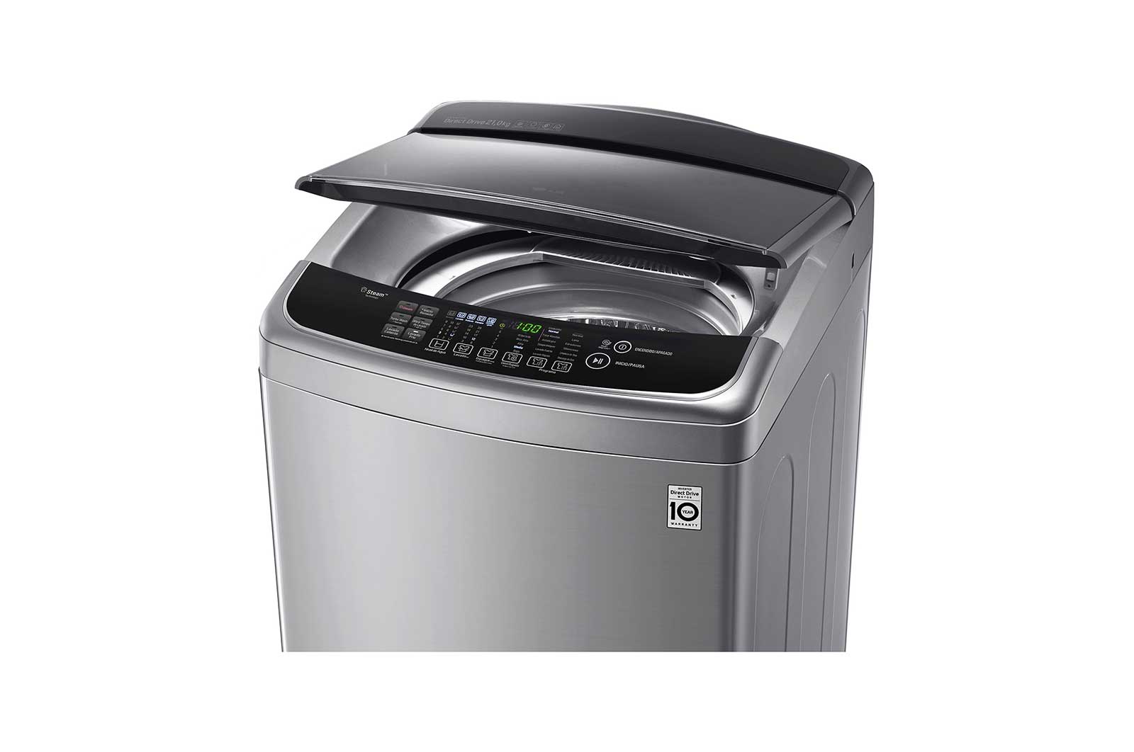 LG Lavadora Carga Superior 6 Motion DD con Motor Inverter Direct Drive 21 Kg color Platinum Silver, WT21VSS6