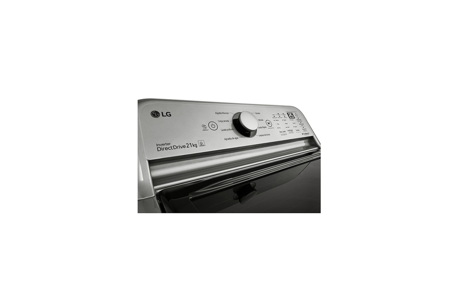 LG Lavadora LG Carga Superior con Agitador 4-Way™, Motor Inverter Direct Drive™  21 Kg - Plata, WT21VT6HKA