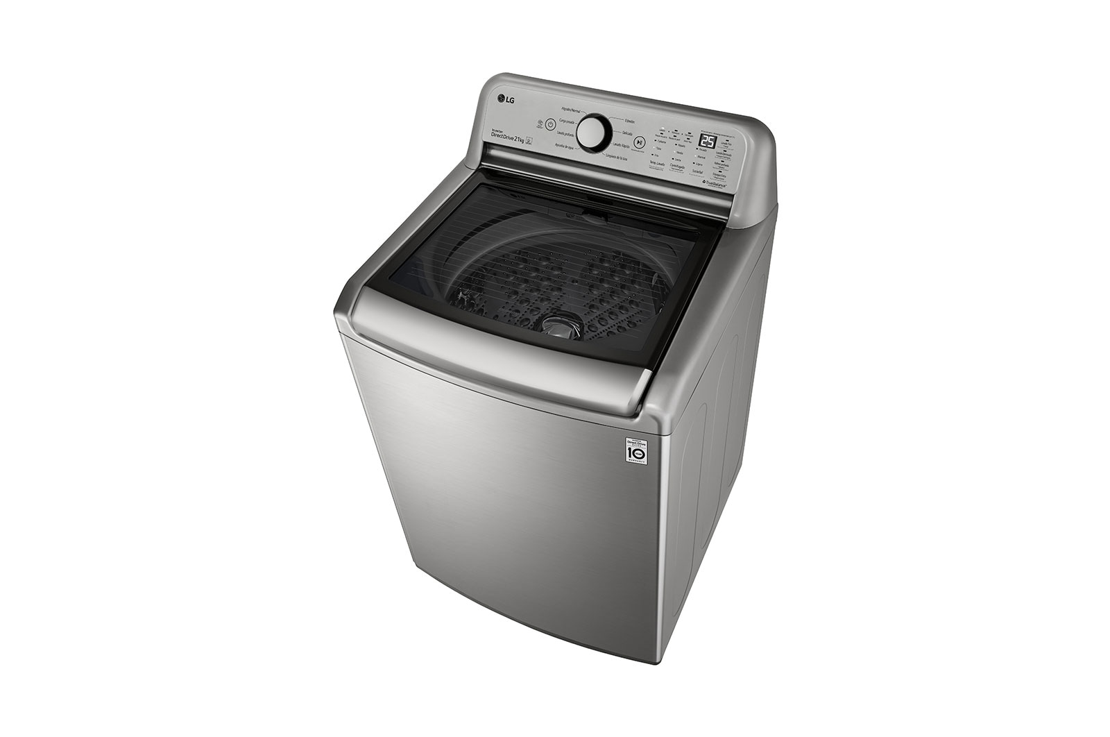 LG Lavadora LG Carga Superior con Agitador 4-Way™, Motor Inverter Direct Drive™  21 Kg - Plata, WT21VT6HKA