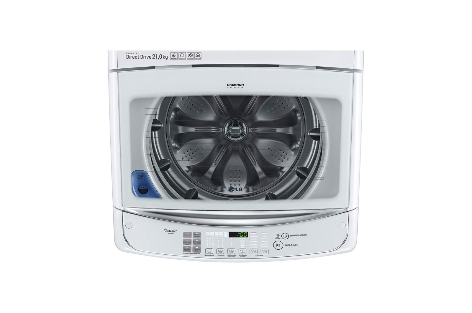 LG Lavadora Carga Superior 6 Motion DD con Motor Inverter Direct Drive 21 Kg color Blanca, WT21WS6