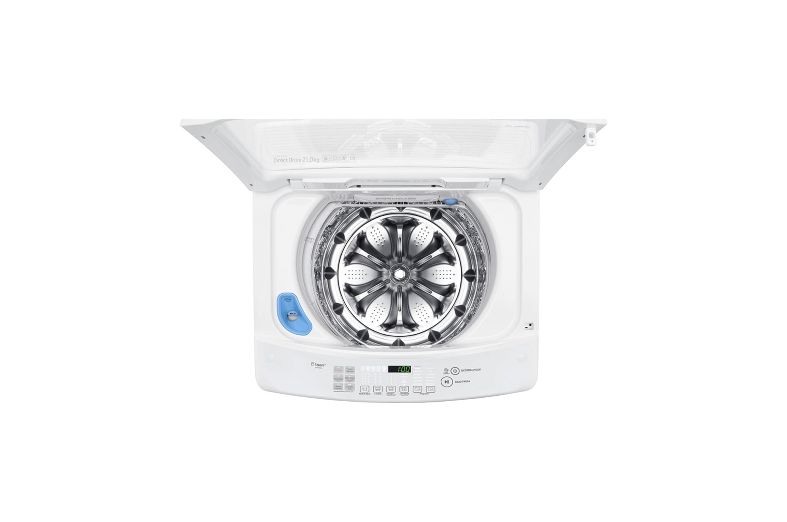 LG Lavadora Carga Superior 6 Motion DD con Motor Inverter Direct Drive 21 Kg color Blanca, WT21WS6