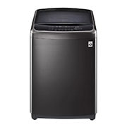 Vista frontal de Lavadora Carga Superior Inteligente 6 Motion DD con Motor  Inverter Direct Drive, True Steam 22Kg color Black Steel con Conectividad LG ThinQ WT22BSS6H