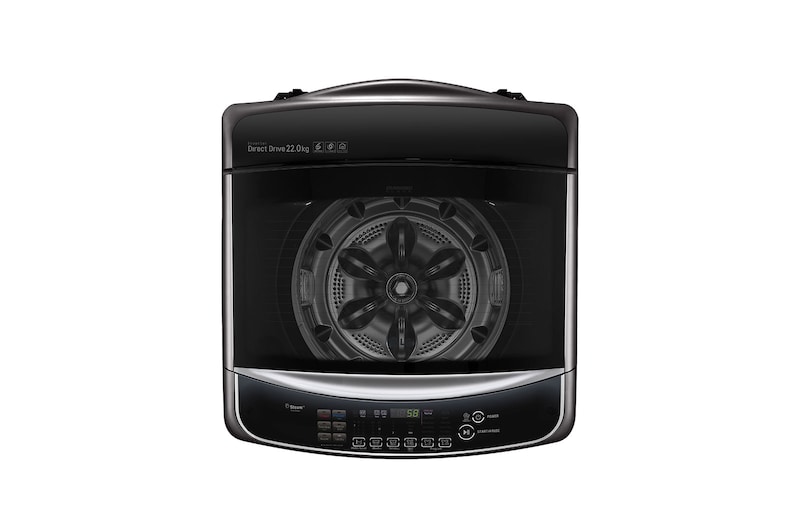 LG Lavadora Carga Superior Inteligente 6 Motion DD con Motor  Inverter Direct Drive, True Steam 22Kg color Black Steel con Conectividad LG ThinQ, WT22BSS6H
