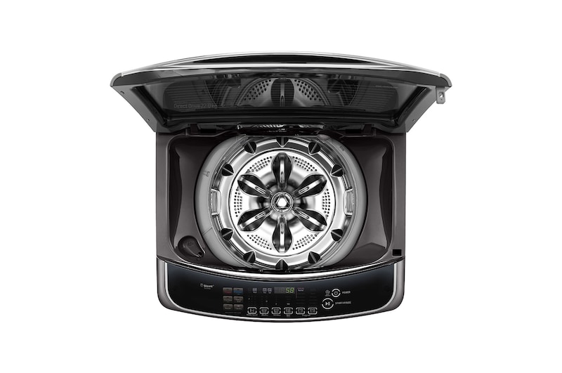 LG Lavadora Carga Superior Inteligente 6 Motion DD con Motor  Inverter Direct Drive, True Steam 22Kg color Black Steel con Conectividad LG ThinQ, WT22BSS6H