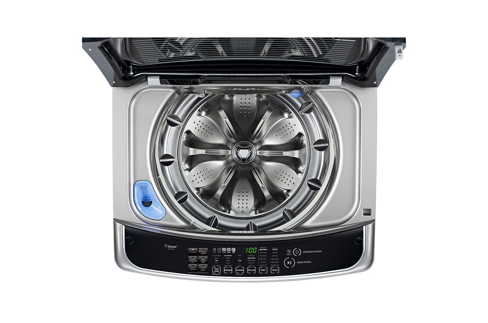 LG Lavadora Carga Superior Inteligente TurboWash3D  con Motor Inverter Direct Drive con conectividad ThinQ™ 22 Kg color Acero, WT22VSS6H
