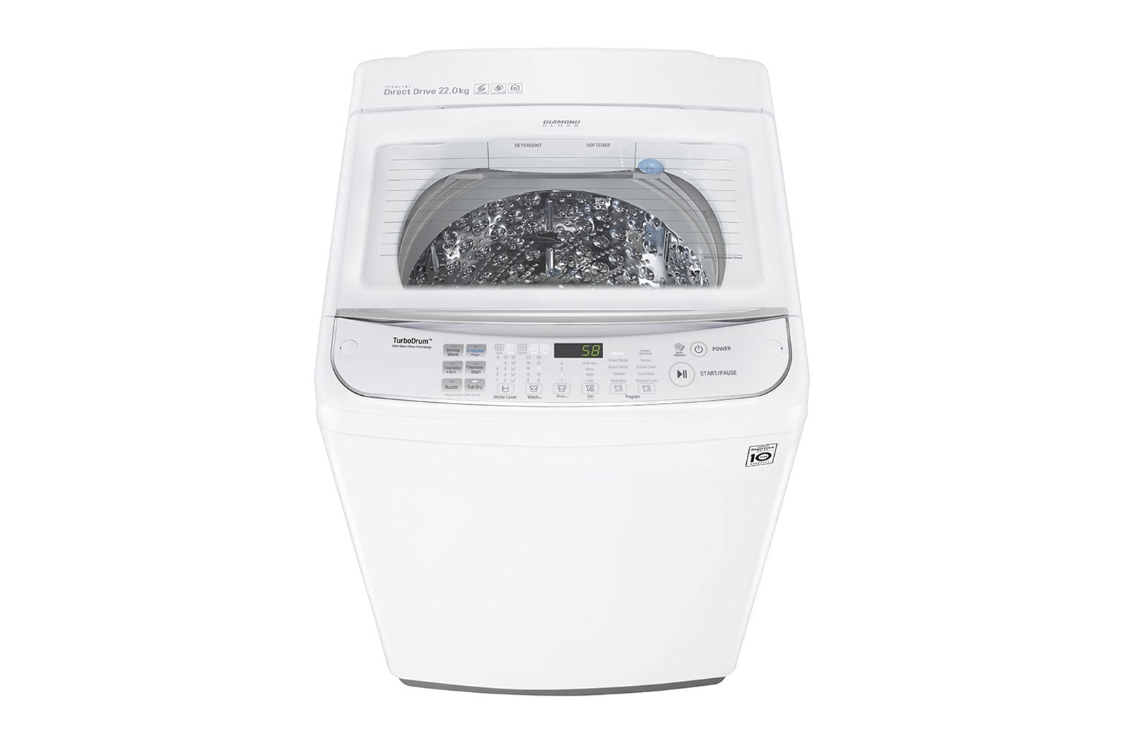 LG Lavadora LG Carga Superior Inteligente Turbo Wash 3D Inverter DD con 6 Motion DD 22 Kg - Blanca CON Conectividad LG ThinQ, WT22WS6HP