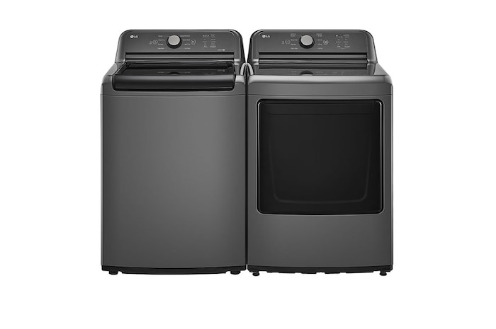 LG Lavadora LG Carga Superior Inverter Direct Drive™ con sistema de lavado 6 Motion DD, 25 Kg – Color Negro + Secadora de gas LG con Sensor de secado Sensor Dry y Autodiagnóstico SmartDiagnosis™, 25 Kg - Color Negro, WT25MT6HK.DT25MTGK