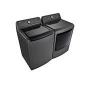 LG Lavadora LG Carga Superior Inverter Direct Drive™ con sistema de lavado 6 Motion DD, 25 Kg – Color Negro + Secadora de gas LG con Sensor de secado Sensor Dry y Autodiagnóstico SmartDiagnosis™,  25 Kg - Color Negro, WT25MT6HK.DT25MTGK