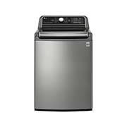Vista frontal de Lavadora Carga Superior Inteligente  6 Motion DD, con Motor Inverter Direct Drive, Turbo Shot 25Kg color Plata con Conectividad LG ThinQ WT25VTS6H