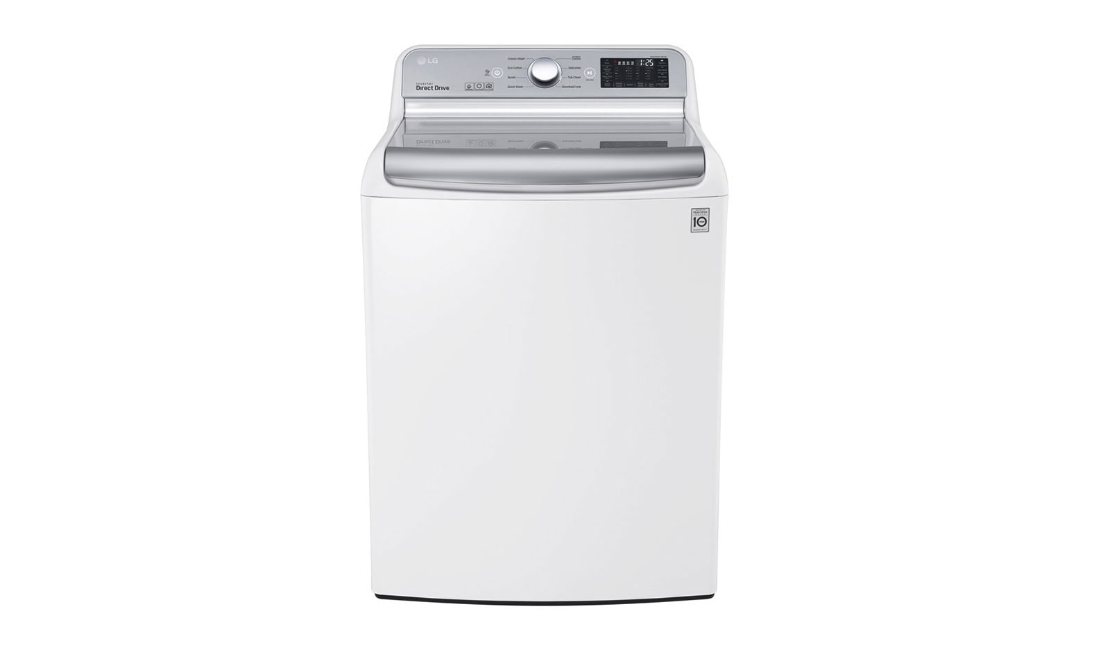 Vista frontal de Lavadora Smart Carga Superior 6 Motion DD con Motor Inverter Direct Drive con conectividad SmartThinQ™ 25 Kg color Blanca WT25WT6