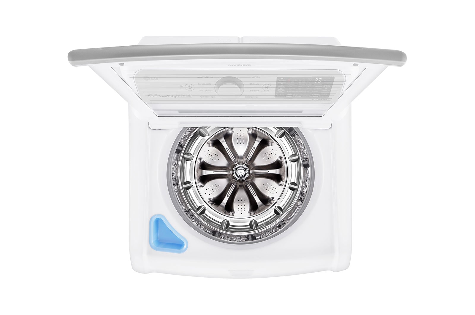 LG Lavadora smart Carga Superior 6 Motion DD, con Motor Inverter Direct Drive, Turbo Wash 25Kg color Blanco, WT25WT6H