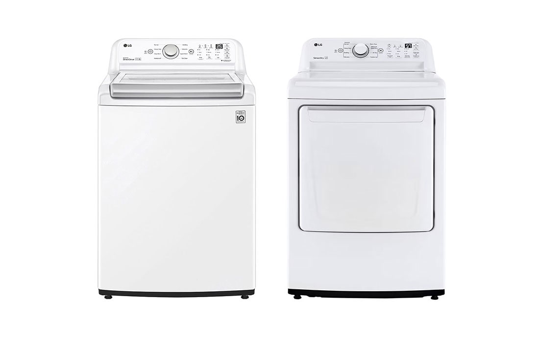 LG Lavadora LG Carga Superior Inverter DD con sistema 6 Motion DD 25 Kg - Blanco + Secadora de gas LG con Sensor de secado Sensor Dry y SmartDiagnosis™, 25 Kg - Color blanco, WT25WT6HK.DT25WTG