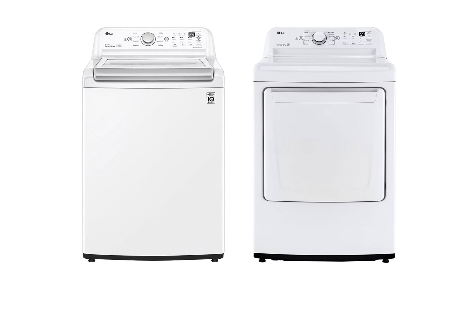 LG Lavadora LG Carga Superior Inverter DD con sistema 6 Motion DD 25 Kg - Blanco + Secadora de gas LG con Sensor de secado Sensor Dry y SmartDiagnosis™, 25 Kg - Color blanco, WT25WT6HK.DT25WTG