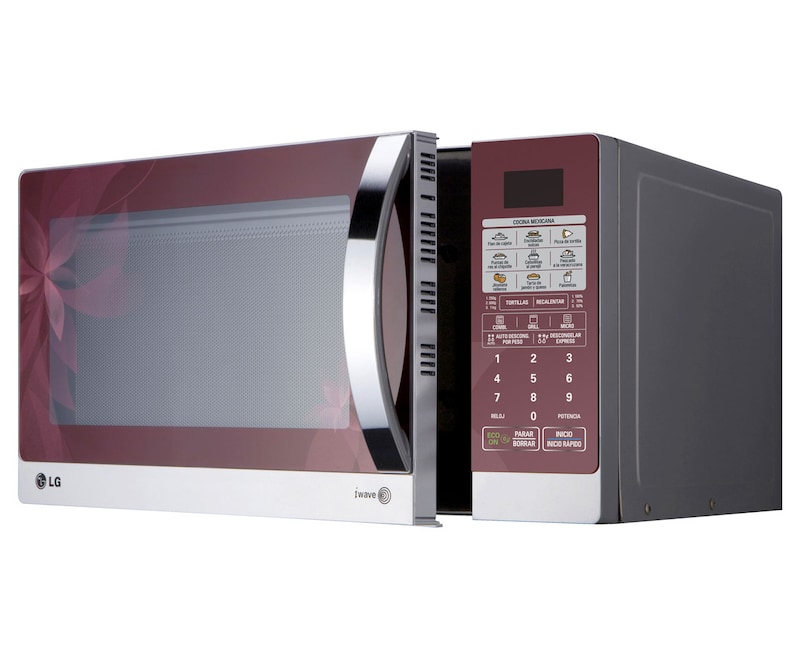 LG HORNO DE MICROONDAS LG GRILL 2 EN 1 1.1 pies³ ROJO FLORAL, MH1143AAF