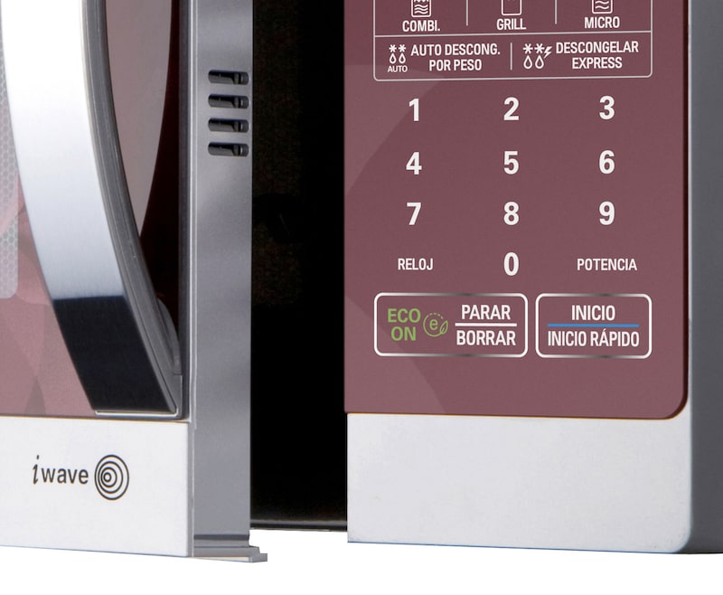 LG HORNO DE MICROONDAS LG GRILL 2 EN 1 1.1 pies³ ROJO FLORAL, MH1143AAF