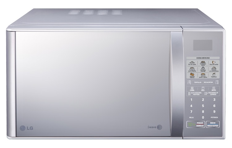 Vista frontal de HORNO DE MICROONDAS LG GRILL 2 EN 1 1.1 pies³ SILVER / ESPEJO MH1143BSM